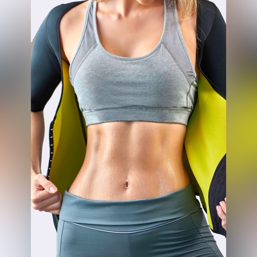 Black and Yellow Neoprene Vest with Sleeves